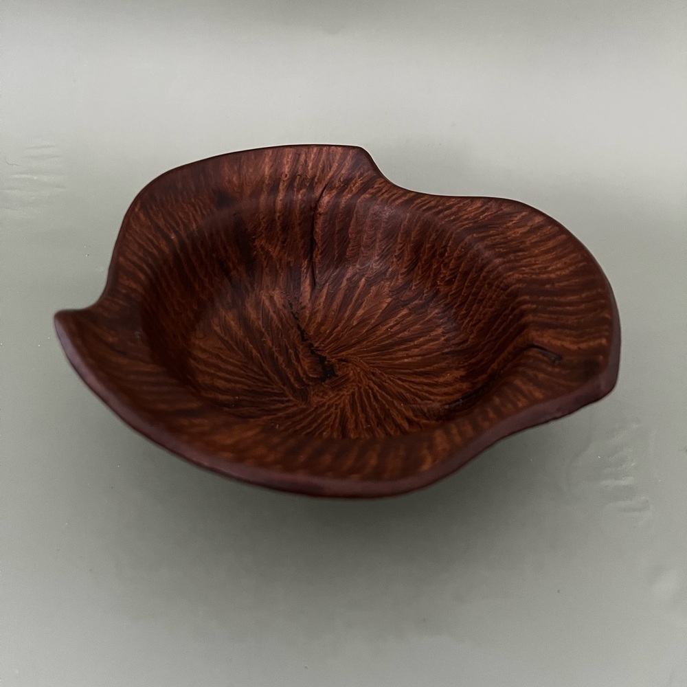 MCM Cal Original Faux Bois Brown Pottery Bowl-1960